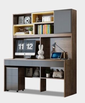 Bàn học đôi có giá sách BHS22