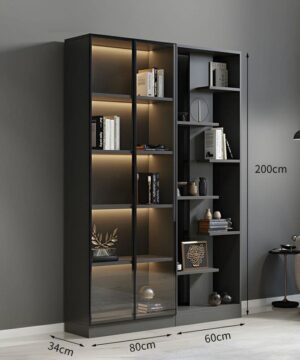 Tủ sách kết hợp kệ trang trí KSG25-1 sang trọng cho không gian của bạn. 6 Kích thước tủ sách kết hợp kệ trang trí KSG25