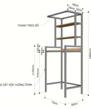 Kệ để máy giặt 3 tầng KMG06