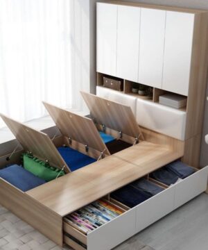 Giường Ngủ thông minh Liền Tủ Quần Áo Giá Rẻ – GT 02
