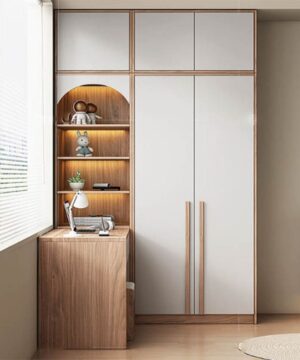 Tủ quần áo cao cấp liền bàn học TQA13
