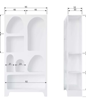 Kích thước Tủ kệ sách trang trí KSG32