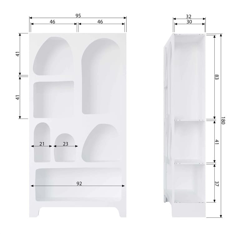 Tủ kệ sách trang trí KSG36 8 Kích thước Tủ kệ sách trang trí KSG32