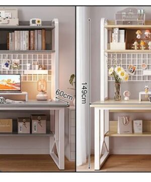 Bàn học khung sắt có giá sách BGC67