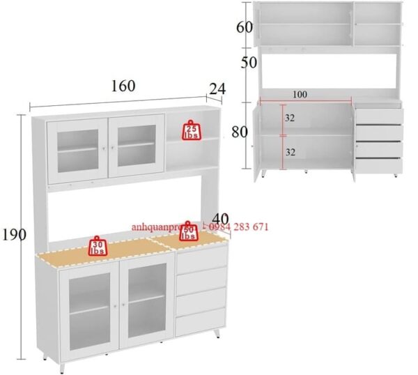 Tủ để đồ nhà bếp KVS34