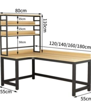 Kích thước bàn học góc chữ L BGK09