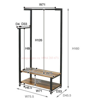 Giá treo quần áo đơn giản GA22