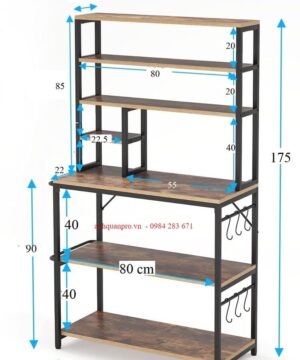 Kệ khung sắt gỗ công nghiệp KVS36
