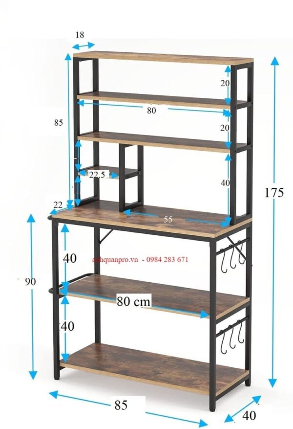 Kệ khung sắt gỗ công nghiệp KVS36