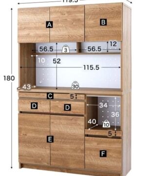 Kích thước Tủ để đồ nhà bếp bằng gỗ KVS45