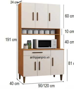 Kích thước Tủ để đồ nhà bếp sang trọng KVS44