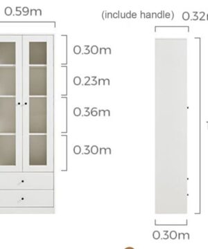 Kích thước Tủ gỗ trang trí để sách KSG47