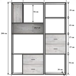 Kích thước chi tiết kệ khung sắt KGC66