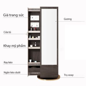 Gương xoay toàn thân xoay 360 đồ thông minh GX02