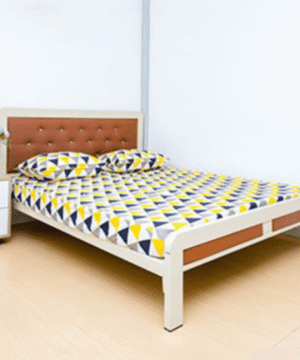 Giường khung sắt có đệm da GNS02