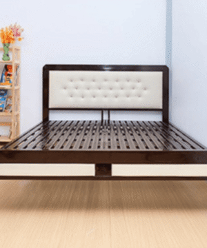 Giường khung sắt có đệm da GNS02