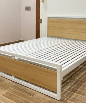 Giường ngủ sắt ốp gỗ công nghiệp GNS01 5 Giường ngủ sắt ốp gỗ công nghiệp GNS01