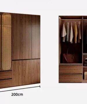 Tủ quần áo kết hợp cánh mây sang trọng và hiện đại TQA24 14 Tủ quần áo TQA24