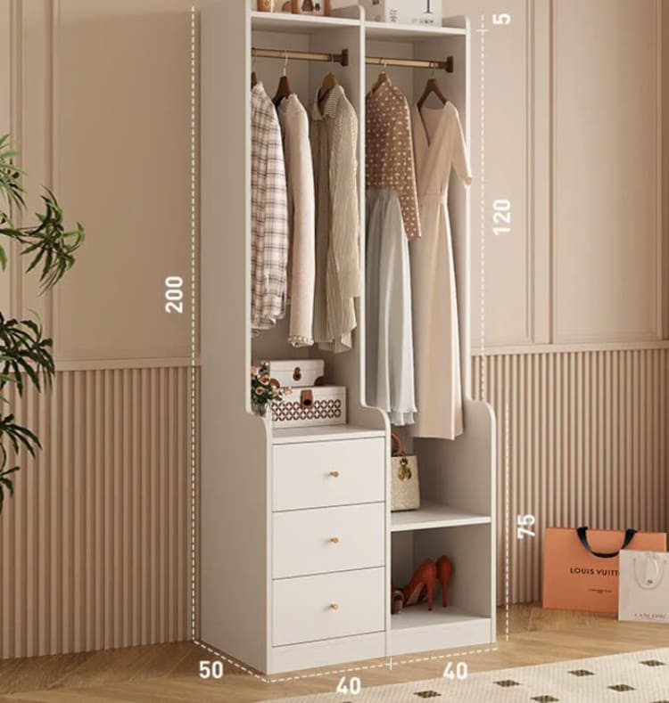 Tủ quần áo không cánh hiện đại TQA32 17 Tủ quần áo không cánh hiện đại TQA32
