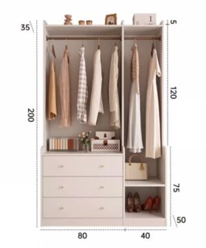 Tủ quần áo không cánh hiện đại TQA32