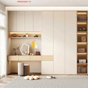 Tủ Quần Áo Liền Bàn Trang Điểm Thông Minh – Mã TQA35 🌟