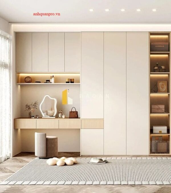 Tủ Quần Áo Liền Bàn Trang Điểm Thông Minh – Mã TQA35 🌟
