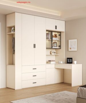 Tủ quần áo liền bàn học , bàn trang điểm TQA37
