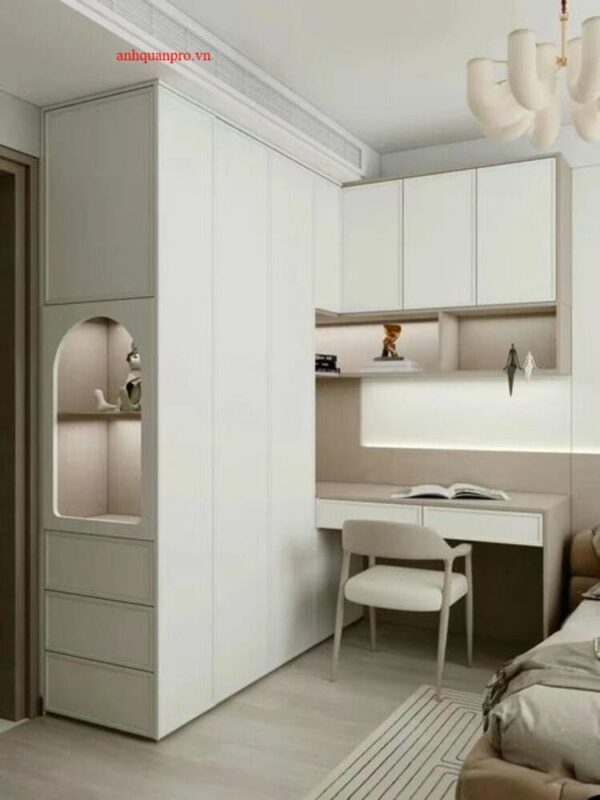 Tủ quần áo liền bàn học , bàn trang điểm TQA38